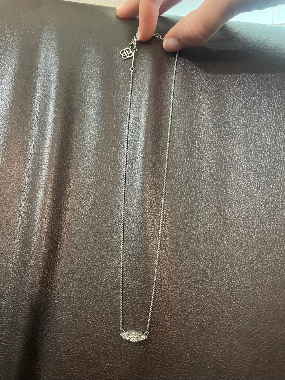 Kendra Scott Silver Marquise Pendant Necklace